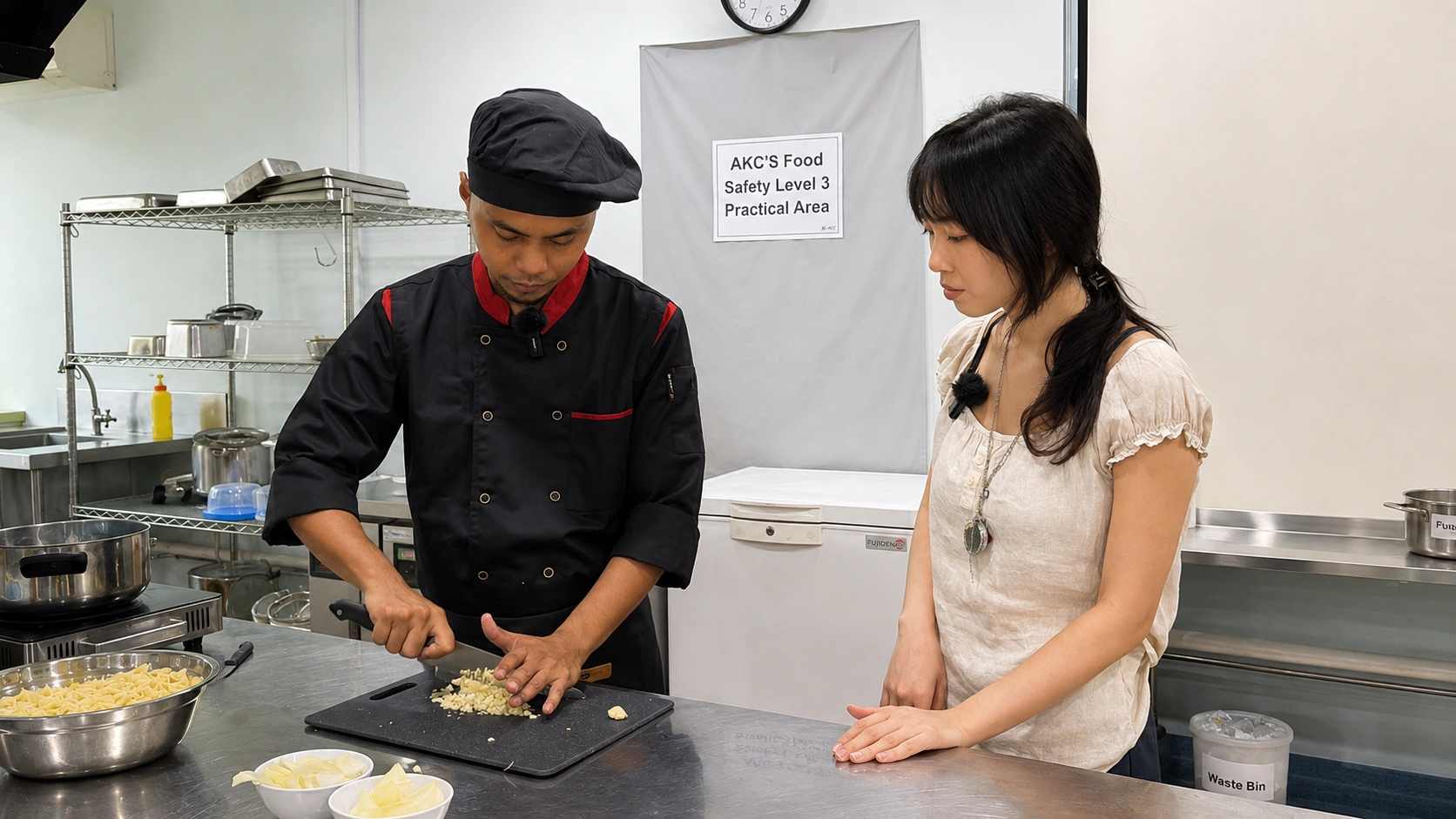 Learners taking part in food safety practical training